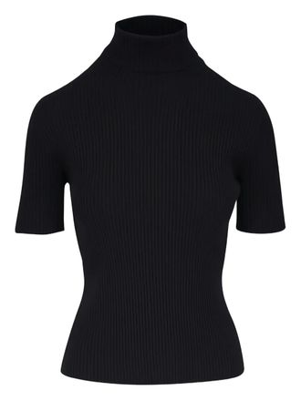 Giorgio Armani ribbed turtleneck top - Black