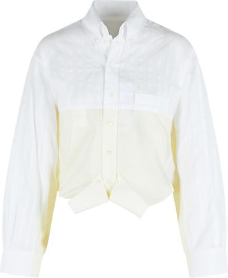 Maison Margiela wit katoenen poplin overhemd met spiegeleffect