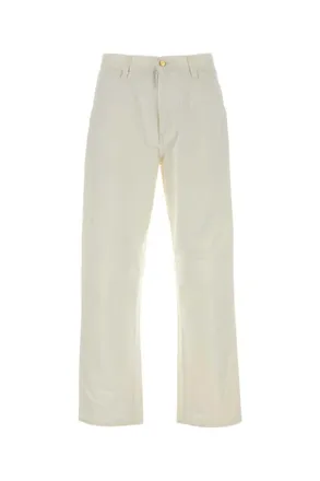 Carhartt Work in Progress Off White Flat Front Pants