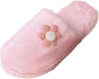 Generic Winter Indoor Outdoor Non Slip Slippers with Small Floral Design Soft Thick Sole for Women and Men Comfortable Shoes (6)
