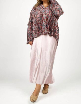 Vince Raw Edge Paneled Slip Skirt In Roselle
