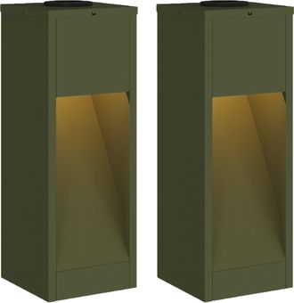 vidaXL Luz De Sendero Led Solar 2 Uds. Blanco C&aacute;lido 18 X 18 X 50 Cm Vidaxl