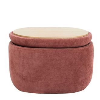 Nordlys Puf mesa baja en madera e tejido terracota