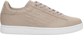 Emporio Armani Logo Veterschoen van Leer - Heren - Sneakers - Beige - 45 EU - Leer - Schoenen