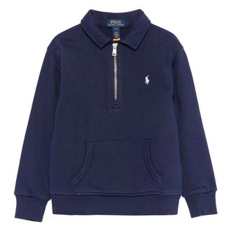 Ralph Lauren Boys Half Zip Sweatshirt in Navy