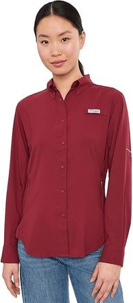 Columbia Tamiamitm II Long Sleeve Shirt Womens Long Sleeve Button Up Beet 1 : 2XL, Polyester