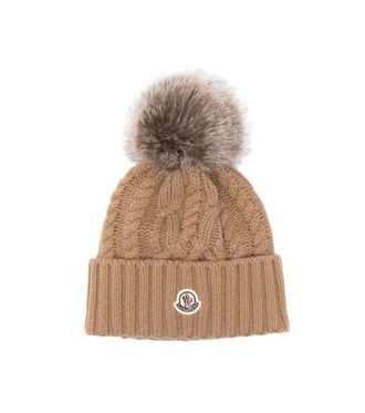 Moncler Khaki Knitted Beanie Cap