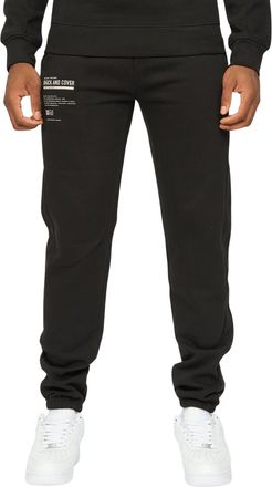 Duck and Cover Mens APPLEWOLD Cuffed Fleece Joggers, Regular Fit, Sweatpants with Drawstring & Pockets (L, Black)
