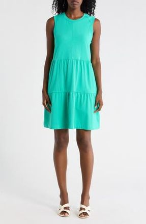 DKNY Crewneck Tiered Dress in Aqua Green at Nordstrom Rack, Size X-Small