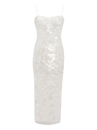 Retrof&ecirc;te Abito midi con paillettes - Bianco