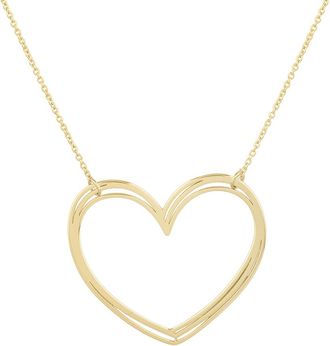 The Lovery Large Gold Open Heart Necklace