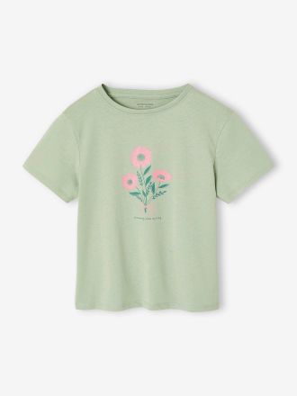 Vertbaudet T-Shirt M&auml;dchen mit Print BASIC salbeigr&uuml;n