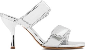 Gia Borghini Schoenen, Dames, Wit, 38 EU, Leer, Metallic Sandalen Verhoog Stijl Comfortabel