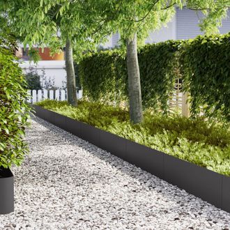 Berkfield Home Lawn Edgings 20 pcs Black 100x0, 5x30 cm Steel
