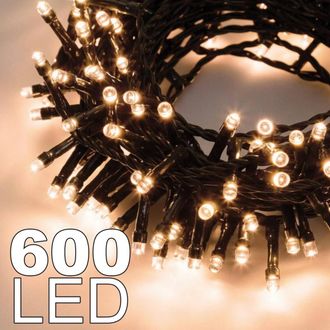 Trade Shop Trade Shop - Catena Luminosa 600 Luci Led Luci Lights Color Caldo With Controller Us Internal