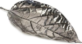 Zodax Osage Orange Leaf Antique Pewter Trays