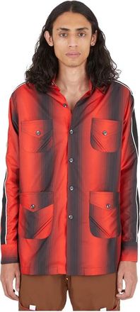 Ahluwalia Studio Safari Shirt met Gerecycled Polyester - Heren - Casual Overhemden - Rood - S - Polyester - Overhemden