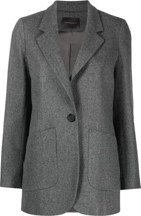 Lorena Antoniazzi Grey Tailored Textured Virgin Wool-Blend Blazer