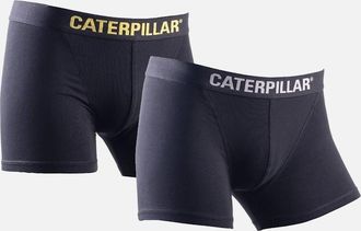 CAT Mens Caterpillar Mens Boxer Shorts (Pack of 2) - Black/Black - Size: 37/36/32