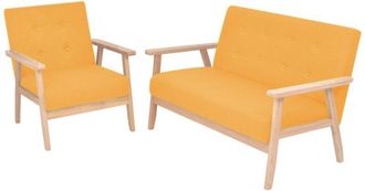 vidaXL Vidaxl - Juego De Sof&aacute;s De Tela De 2 Piezas Color Amarillo