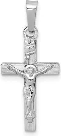 Diamond2Deal 14k White Gold INRI Crucifix Charm Pendant