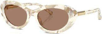 Dolce & Gabbana Ovale Zonnebril - Dames - Zonnebrillen - Wit - 54 MM - Accessoires