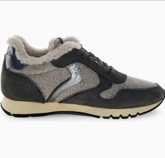 Voile Blanche Womens Julia Pump Shearling Trainers Shoes In Gray