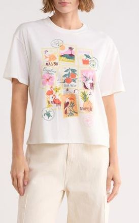 Vinyl Icons Tropical Stamps Graphic T-Shirt in Marshmallow at Nordstrom Rack, Size X-Small