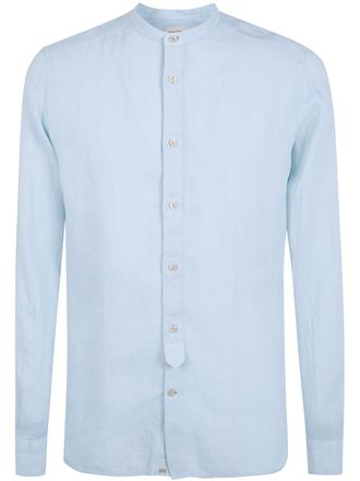 Tintoria Mattei Linen Shirt With A Mandarin Collar