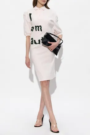 Issey Miyake Polo Dress With Print, Womens, Pink