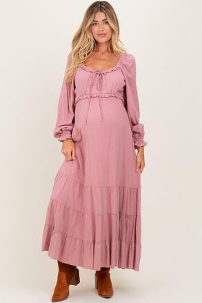 Pinkblush Ruffled Fit And Flare Maxi Dress in Mauve at Nordstrom, Size Medium
