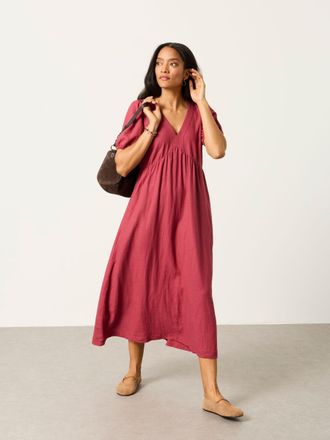 Fat Face FatFace Remi Rust Red Regular Linen Dress