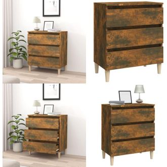 vidaXL Credenza Rovere Fumo 60x35x69 cm in Legno Multistrato - Credenza rovere fumo - Credenza con cassetti