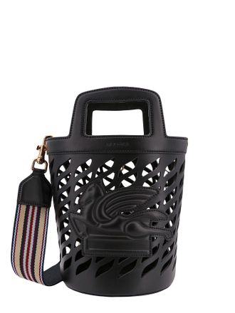 Etro Perforated Leather Bucket Bag With Shoulder Strap-Donna