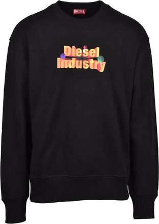 Diesel Black Cotton Mens Crew Neck Sweatshirt