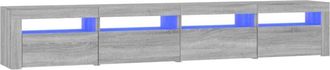 vidaXL Mueble de TV con luces LED gris Sonoma 240x35x40 cm vidaXL