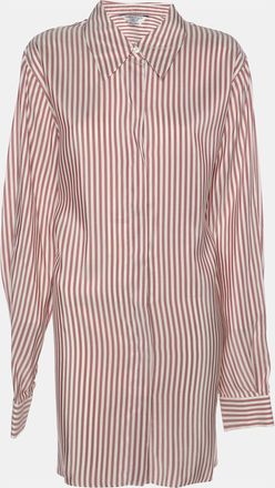Marina Rinaldi Light Burgundy Stripe Silk Long Sleeve Shirt