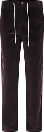 Eleventy Burgundy Jogger Pants with Concealed Closure and Drawstring Details