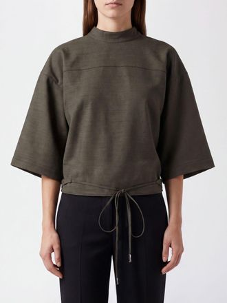 Jacquemus Top Havana in lana vergine con collo alto e spalle scese