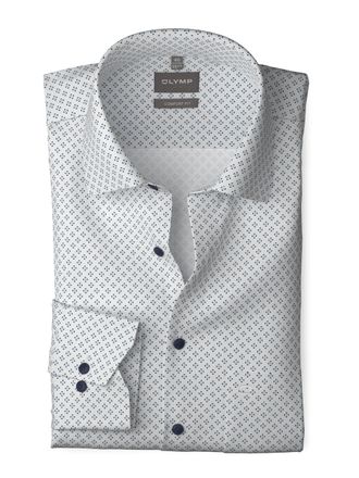 Olymp Comfort Fit Dress Shirt 1064/84/00 White Printed (UK, Neck, 16.5, Regular, Regular)