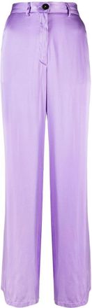 Forte_Forte loose-fitting silk trousers - women - Spandex/Elastane/Silk - I - Purple
