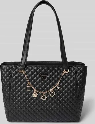 Guess Handtasche mit Steppn&auml;hten Modell EVERLEE NOEL in Black, Gr&ouml;&szlig;e 1