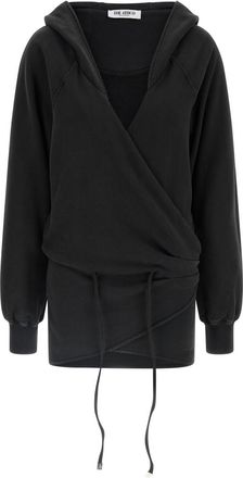 The Attico Black V-Neck Hooded Mini Dress