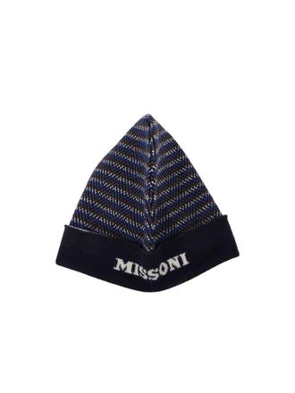 Missoni Womens Beanie Black-Multicolor Wool Accessories