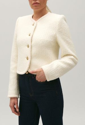 Claudie Pierlot Veste courte tweed ivoire