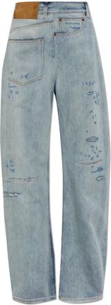 Maison Margiela Straight Jeans, female, Blue, Size: W28 Distressed Jeans