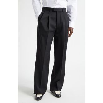 Givenchy Pleated Cotton Pants in Black at Nordstrom, Size 34 Us
