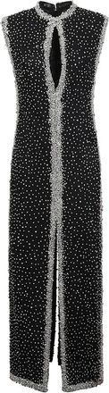 Costarellos Costarellos - Belina avondjurk met kristallen borduursels - Dames - Jurken - Zwart - Maat: S Nylon