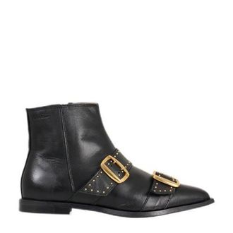 DWRS Karby leren enkellaarzen zwart