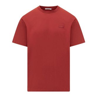 Givenchy T-Shirts, male, Red, Size: S T-shirt in cotton with Paris grosgrain